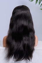 Premium Machine Remy Indian Hair Wig - Natural Black straight/wavy