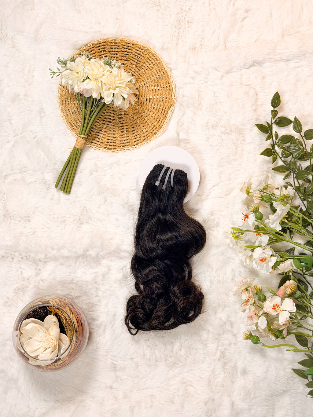 Raw Indian weft- lightly processed wavy